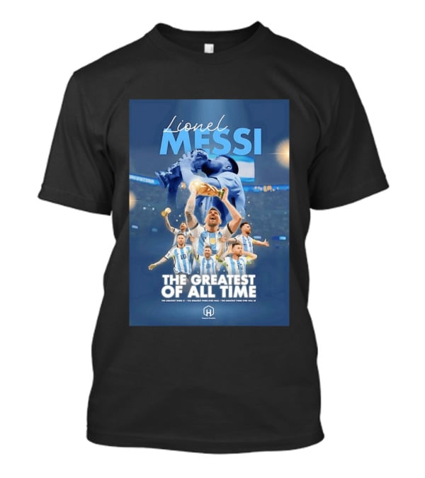 Lionel Messi The Greatest Of All Time Argentina Multi Photo Collage T-Shirt