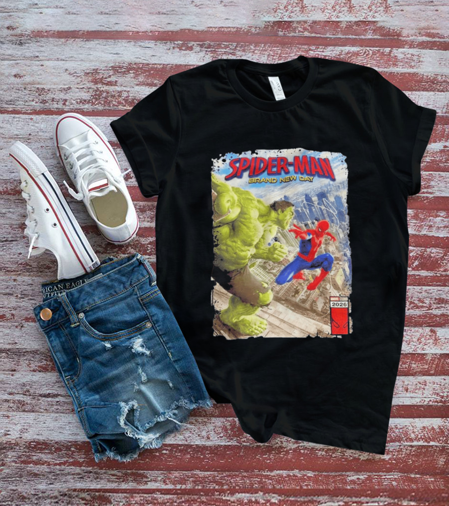 Spider Man Brand New Day Marvel 2026 Spider Man Vs Hulk Epic Showdown T-Shirt