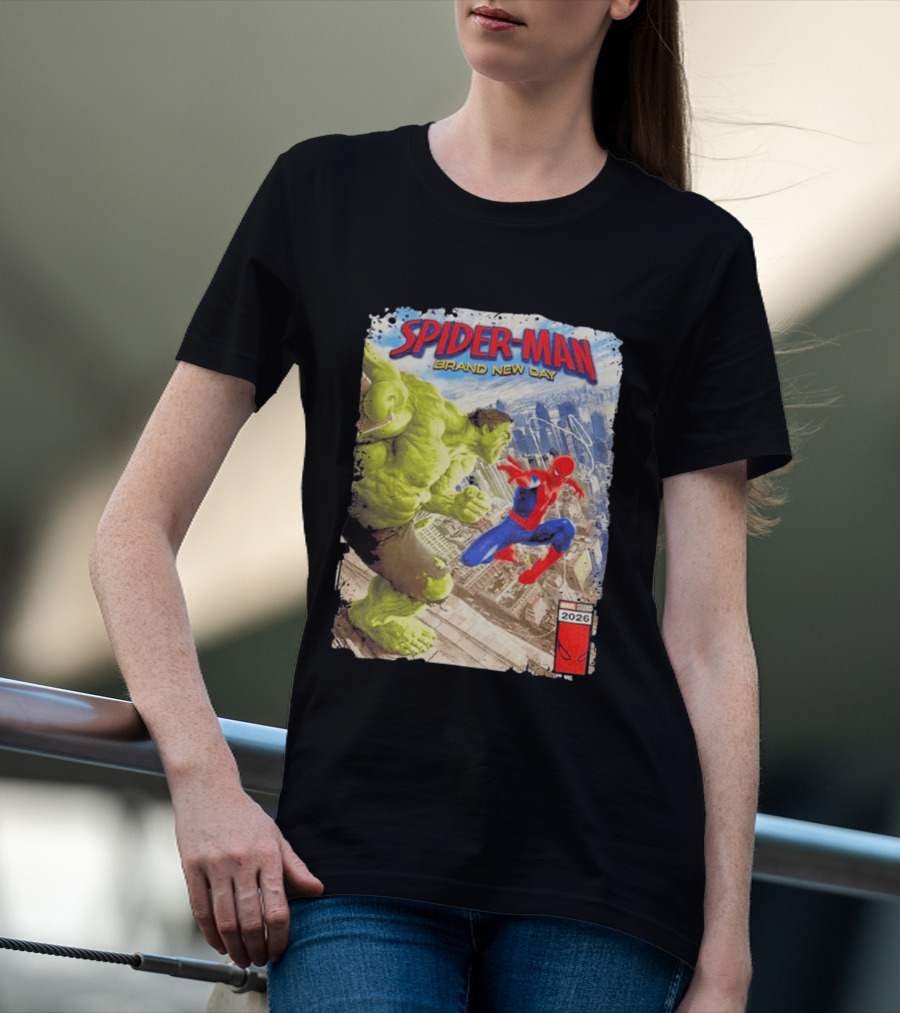 Spider Man Brand New Day Marvel 2026 Spider Man Vs Hulk Epic Showdown T-Shirt