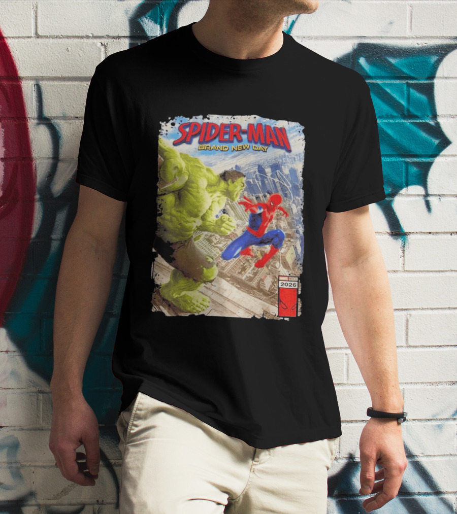 Spider Man Brand New Day Marvel 2026 Spider Man Vs Hulk Epic Showdown T-Shirt