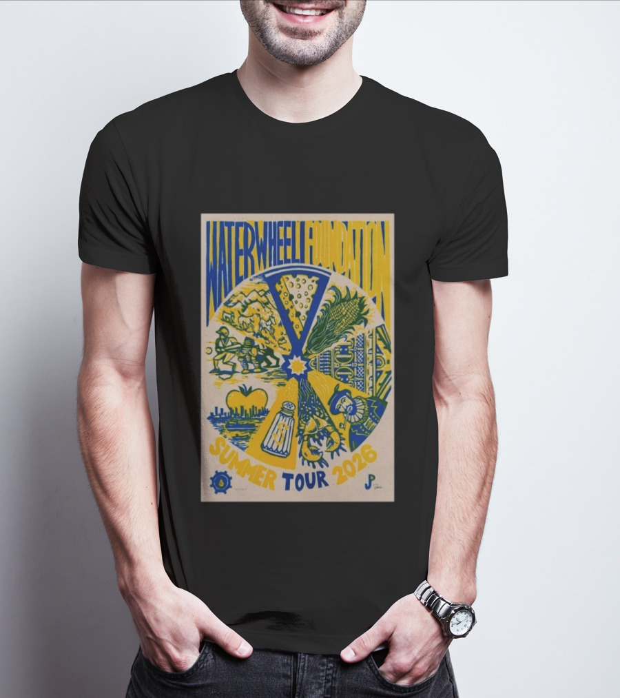 WaterWheel Foundation Summer Tour 2026 Salt Shaker Apple Corn T-Shirt