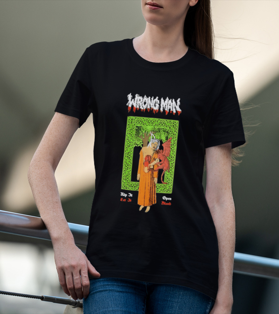 Wrong Man Rip It Or Die Open Death T-Shirt
