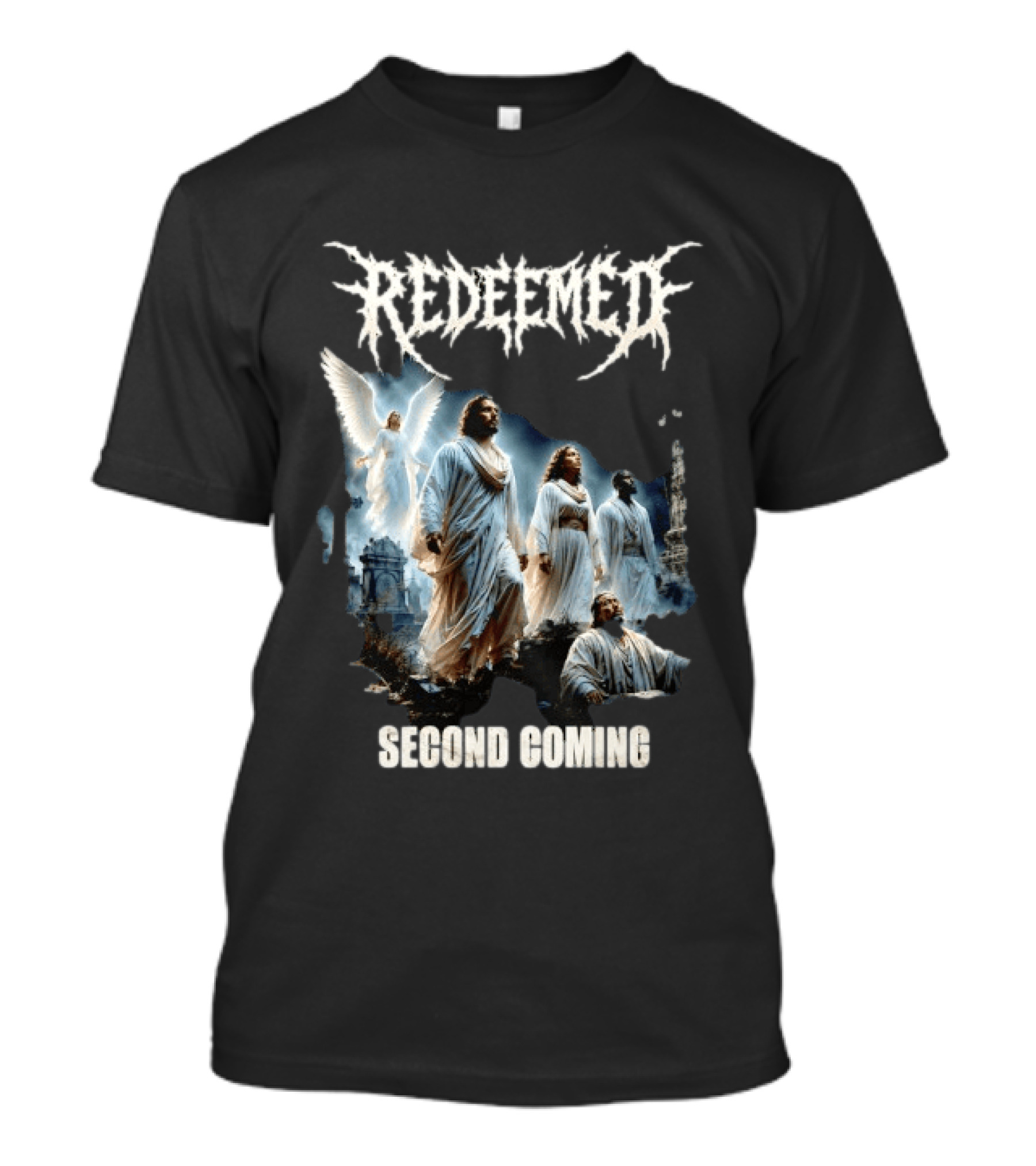 Redeemed Second Coming Christian Metal Angels And Saints T-Shirt