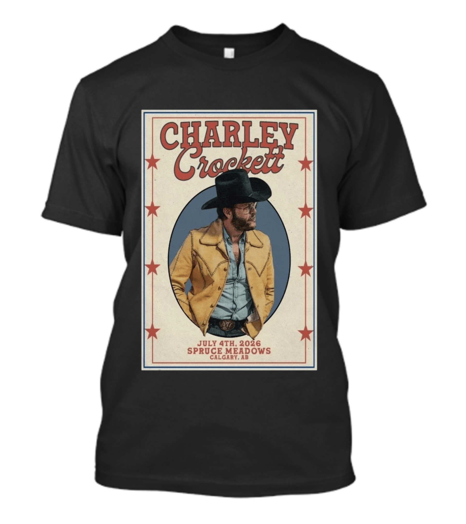 Charley Crockett In Calgary AB On Jul 4 2026 Tour T-Shirt