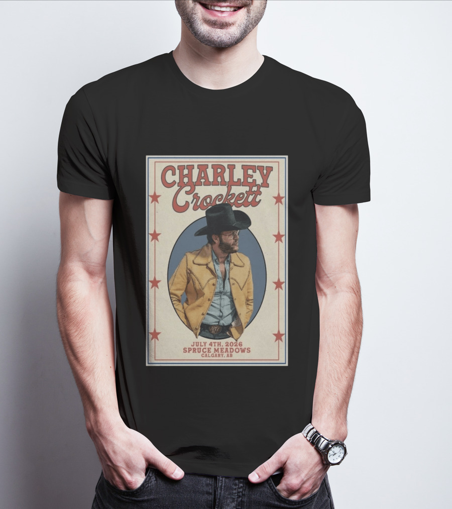 Charley Crockett In Calgary AB On Jul 4 2026 Tour T-Shirt