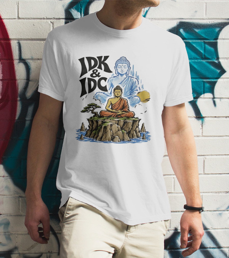 IDK IDC Buddha Meditating On Island With Zen Vibes And Spiritual Calm T-Shirt