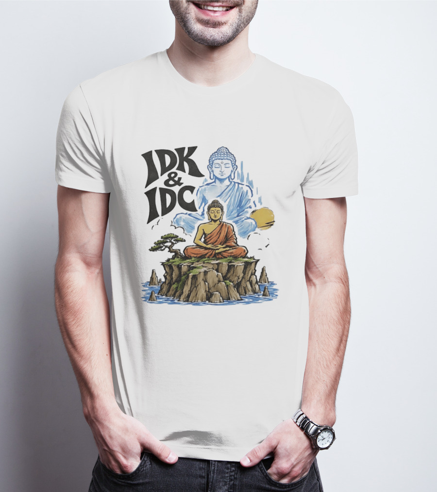 IDK IDC Buddha Meditating On Island With Zen Vibes And Spiritual Calm T-Shirt