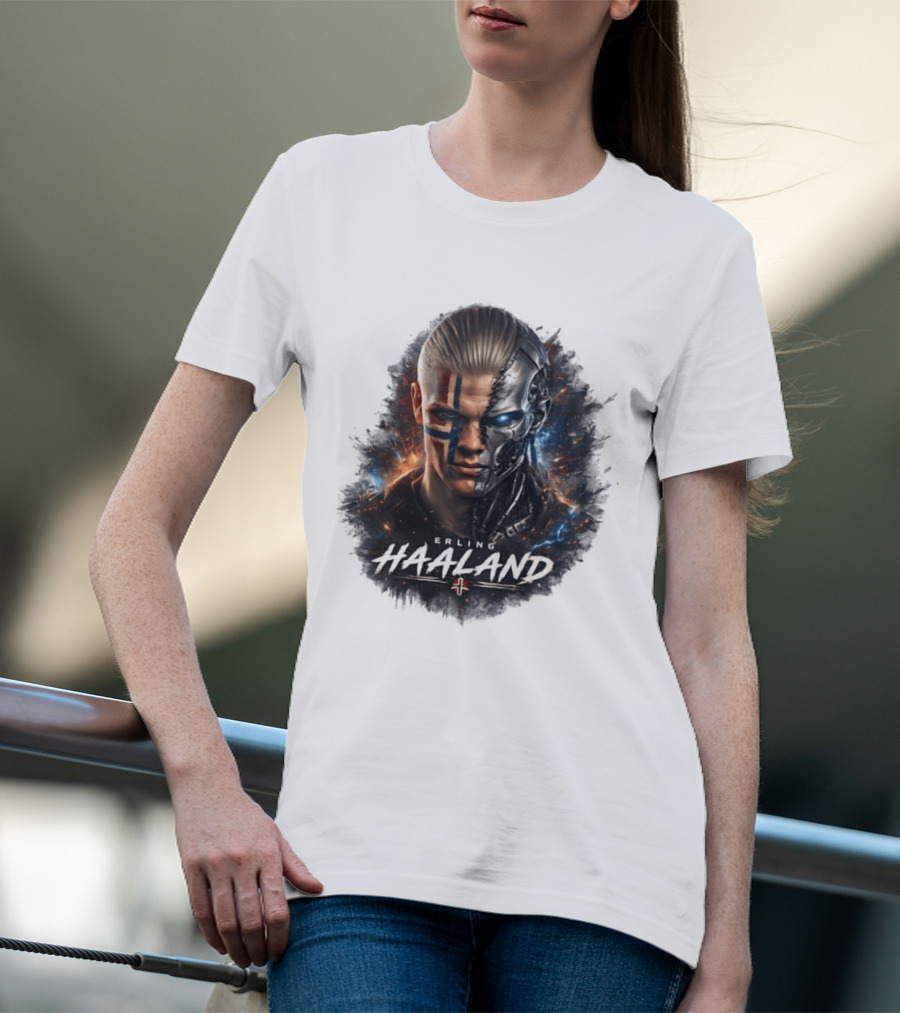 Erling Haaland Cyborg Manchester City Nordic Warrior T-Shirt