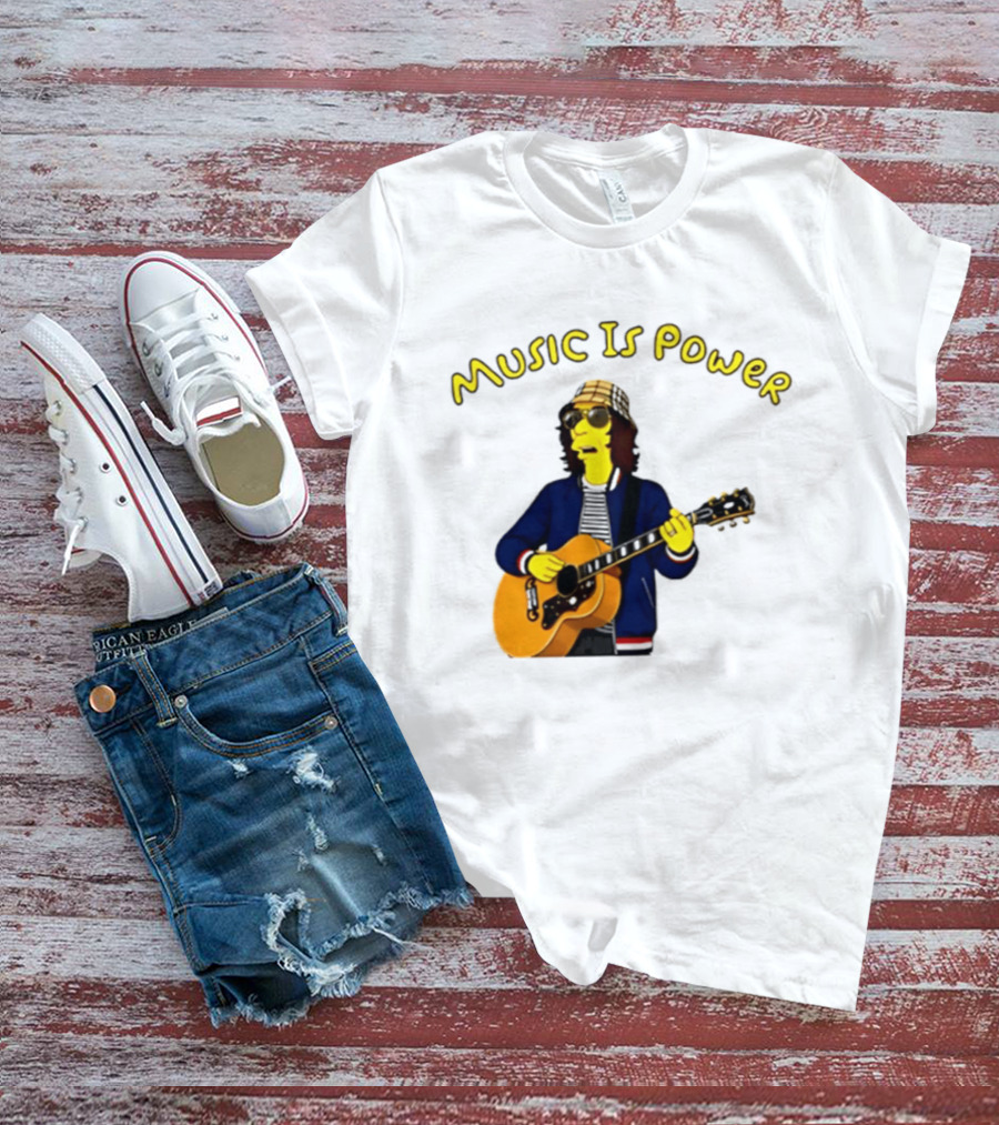 Richard Ashcroft Music Is Power Simpsons Style Guitar T-Shirt