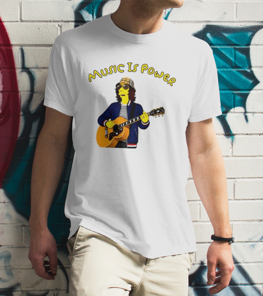 Richard Ashcroft Music Is Power Simpsons Style Guitar T-Shirt
