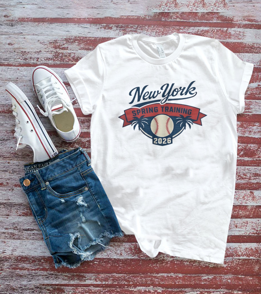 New York Spring Training 2026 Baseball Palm Trees MLB T-Shirt