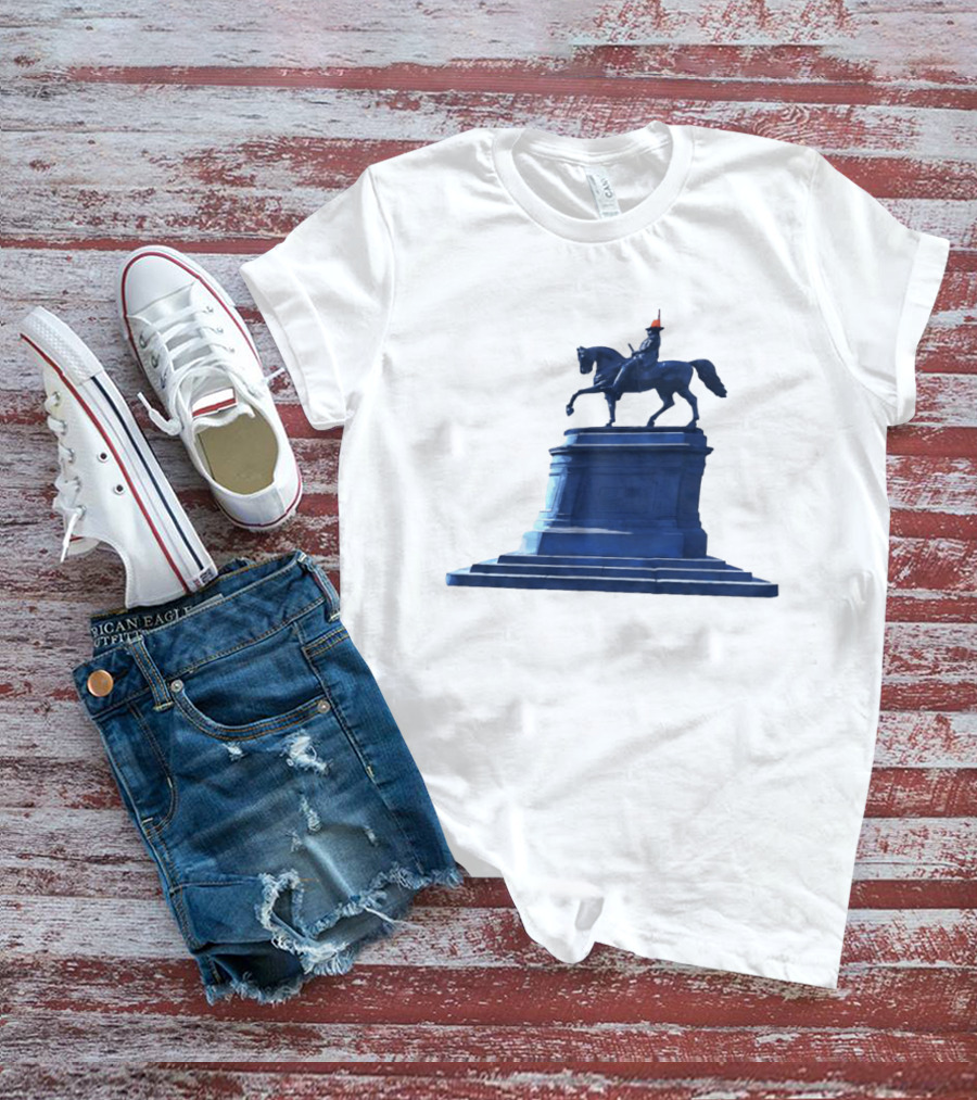 No Scotland No Party Tartan Takeover USA '26 Equestrian Statue With Traffic Cone T-Shirt