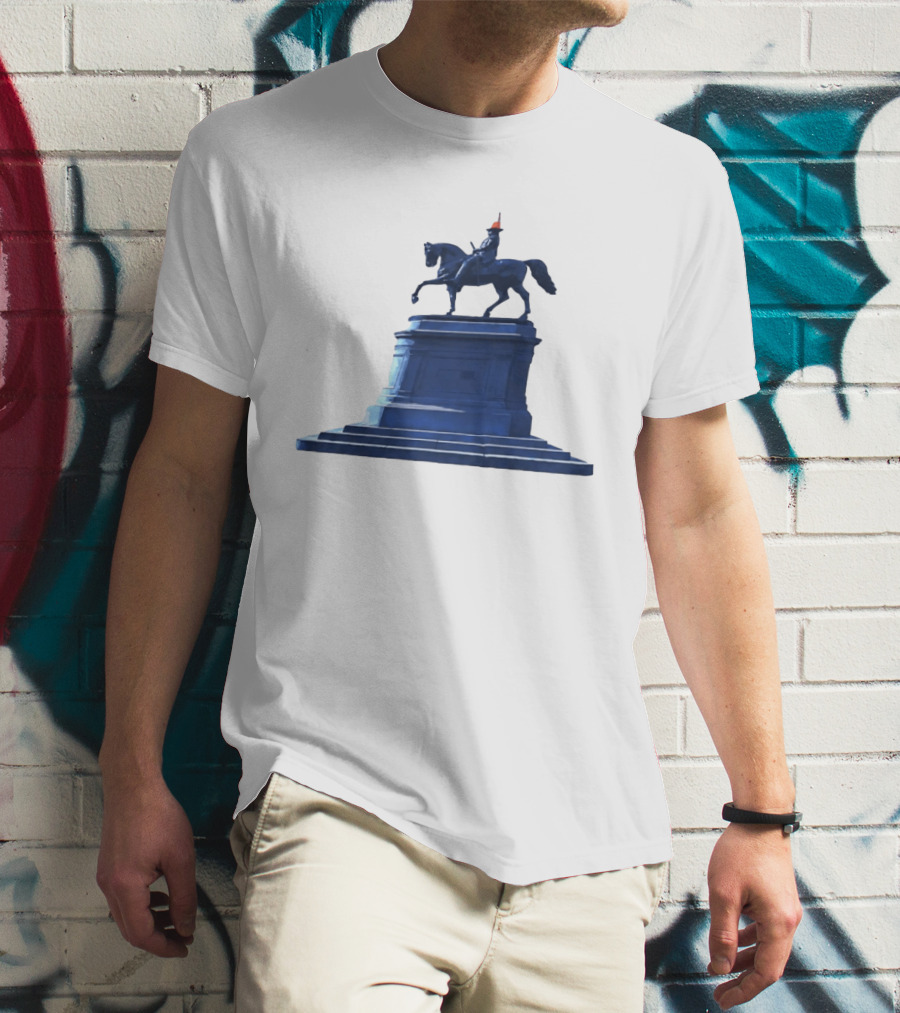 No Scotland No Party Tartan Takeover USA '26 Equestrian Statue With Traffic Cone T-Shirt