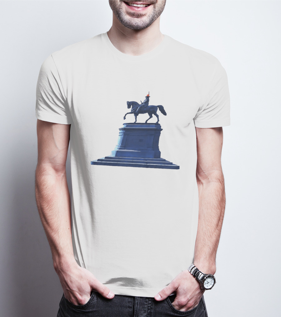 No Scotland No Party Tartan Takeover USA '26 Equestrian Statue With Traffic Cone T-Shirt