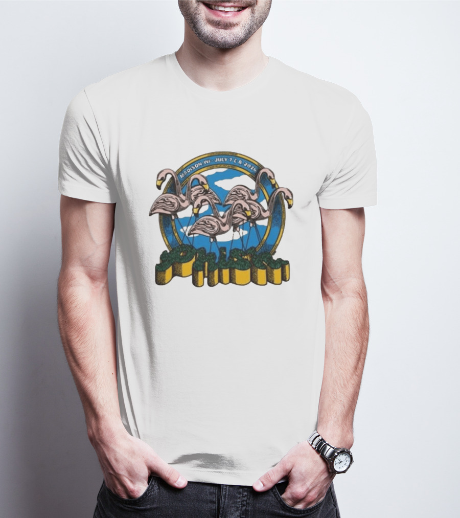 Madison WI July 7 8 2026 Phish Flamingos Event T-Shirt