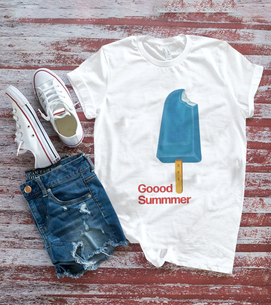 Popsicle Goood Summmer EEE Blue Ice Cream Treat T-Shirt