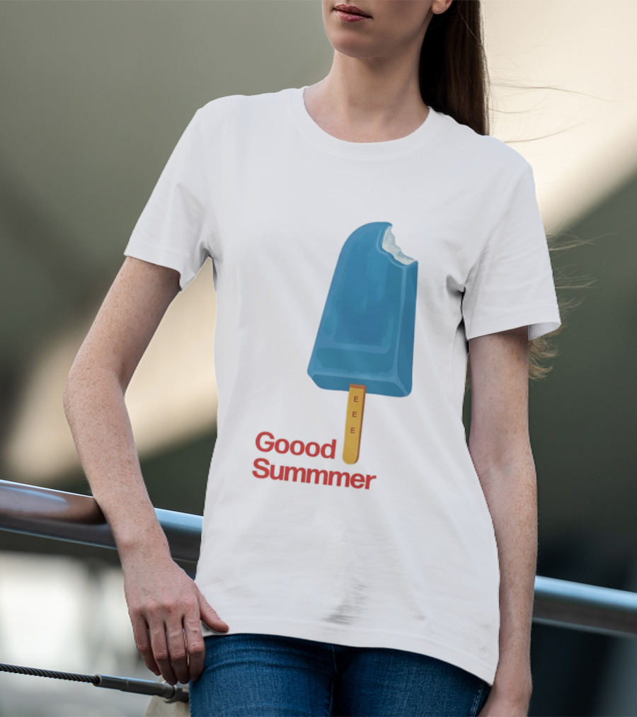 Popsicle Goood Summmer EEE Blue Ice Cream Treat T-Shirt