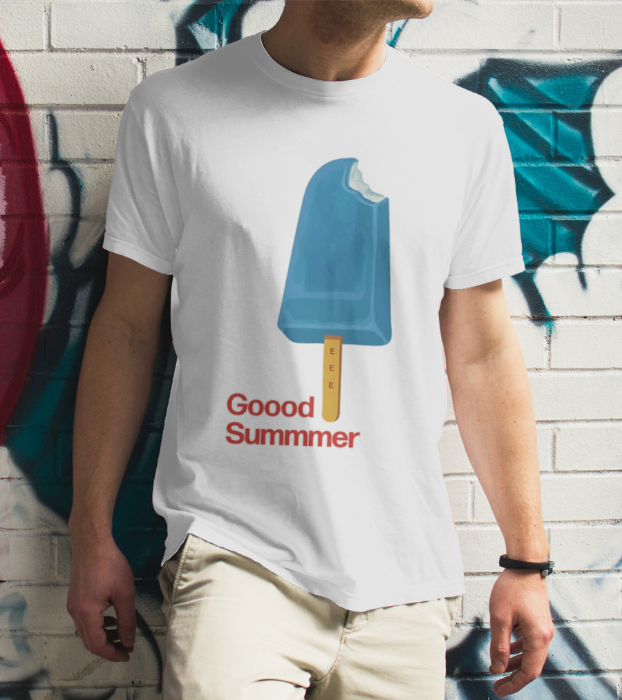 Popsicle Goood Summmer EEE Blue Ice Cream Treat T-Shirt
