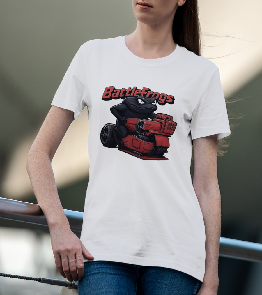 BattleFrogs Frog Riding Red Motorcycle T-Shirt