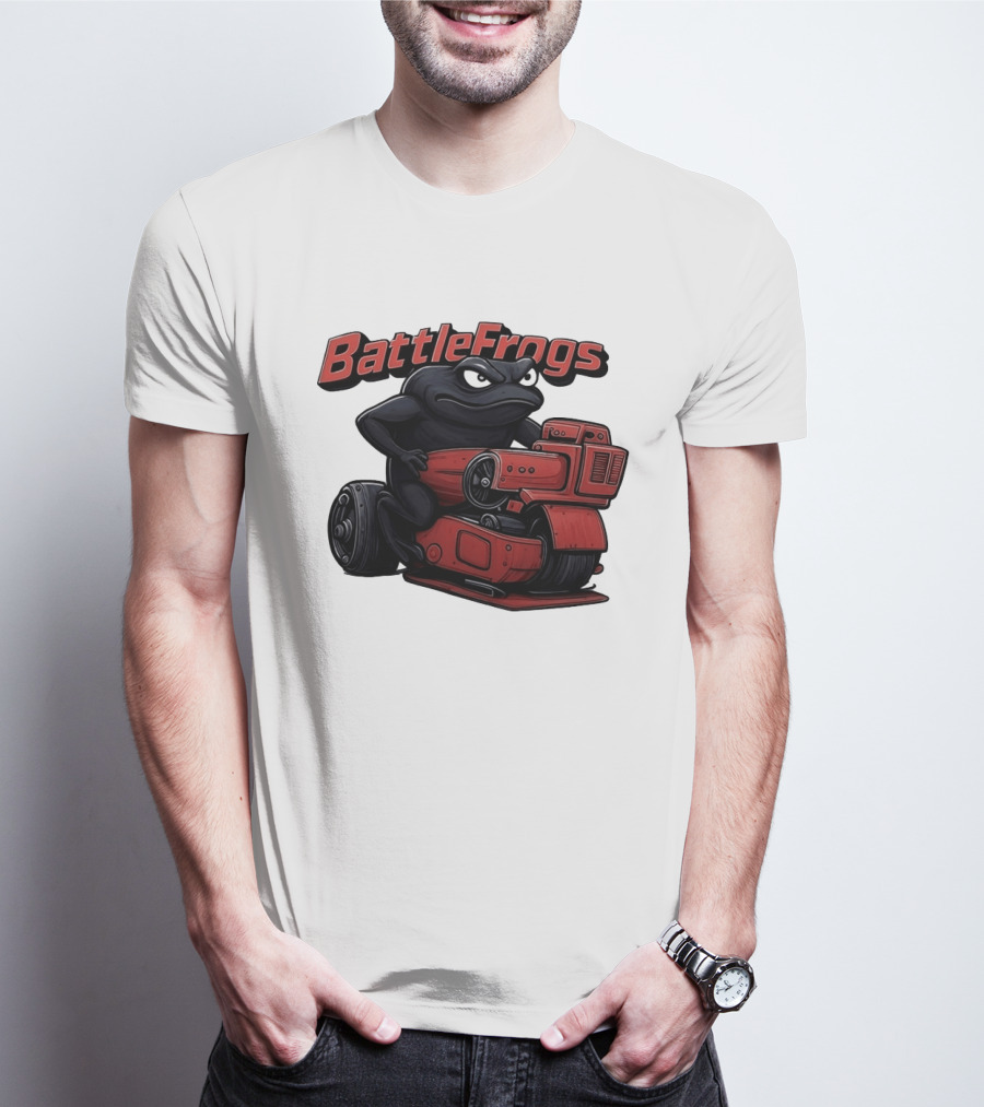 BattleFrogs Frog Riding Red Motorcycle T-Shirt