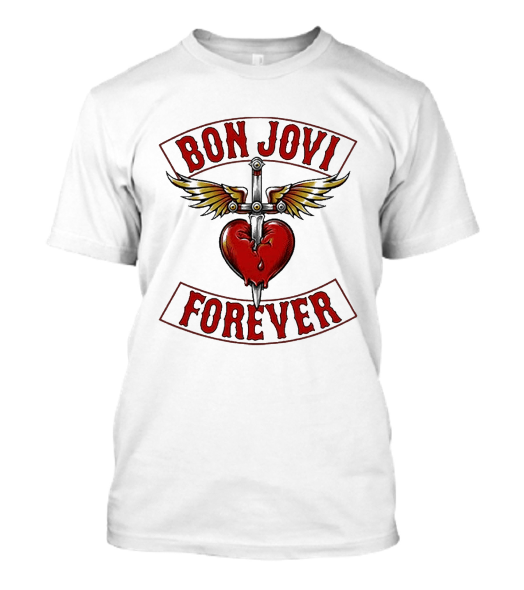 Bon Jovi Forever Heart With Wings And Dagger T-Shirt