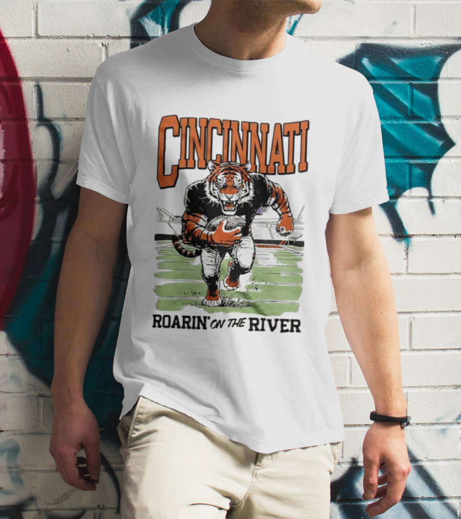 Cincinnati Roarin On The River Tiger Football Tiger T-Shirt