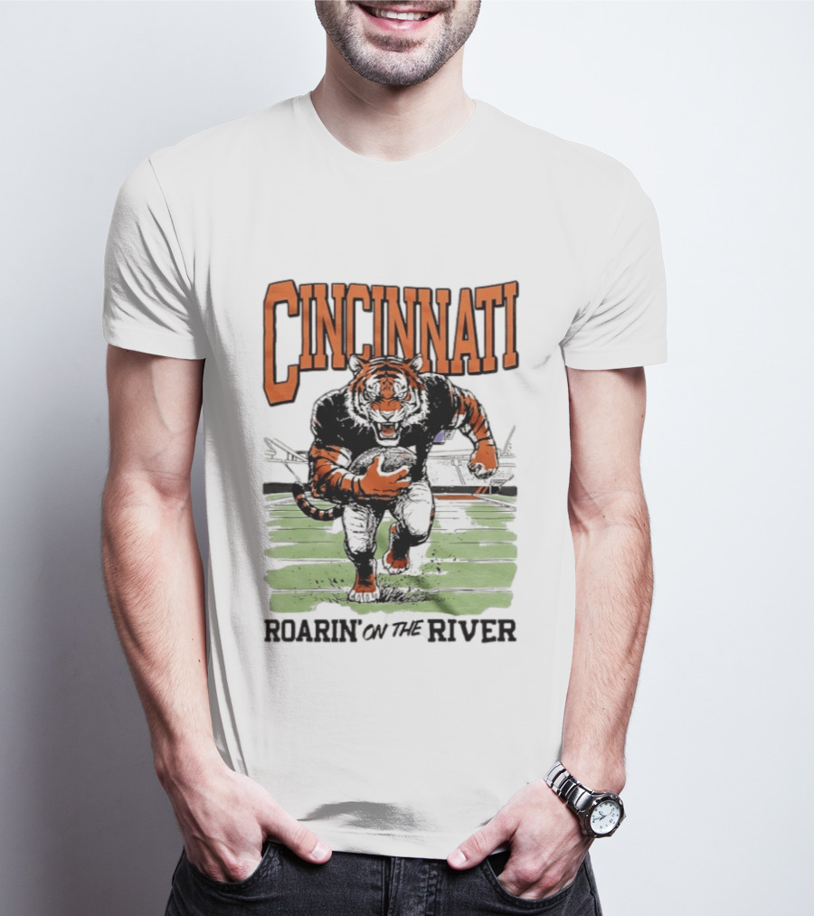 Cincinnati Roarin On The River Tiger Football Tiger T-Shirt