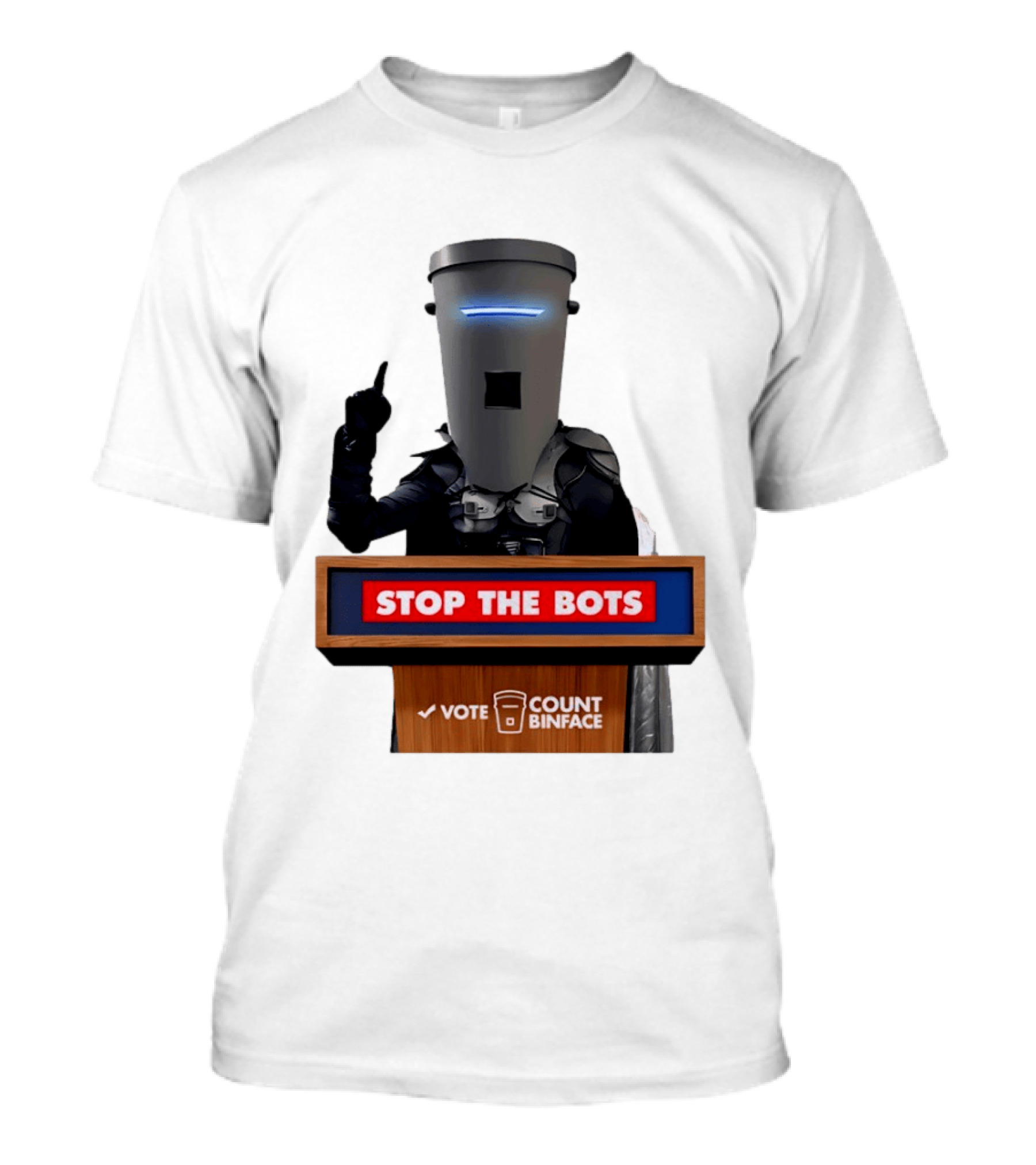 Stop The Bots Vote Count Binface UK Politics T-Shirt