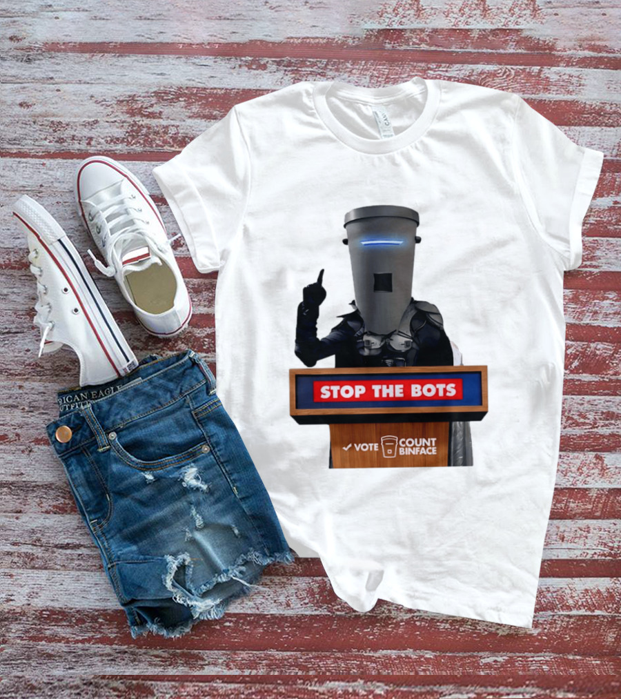 Stop The Bots Vote Count Binface UK Politics T-Shirt