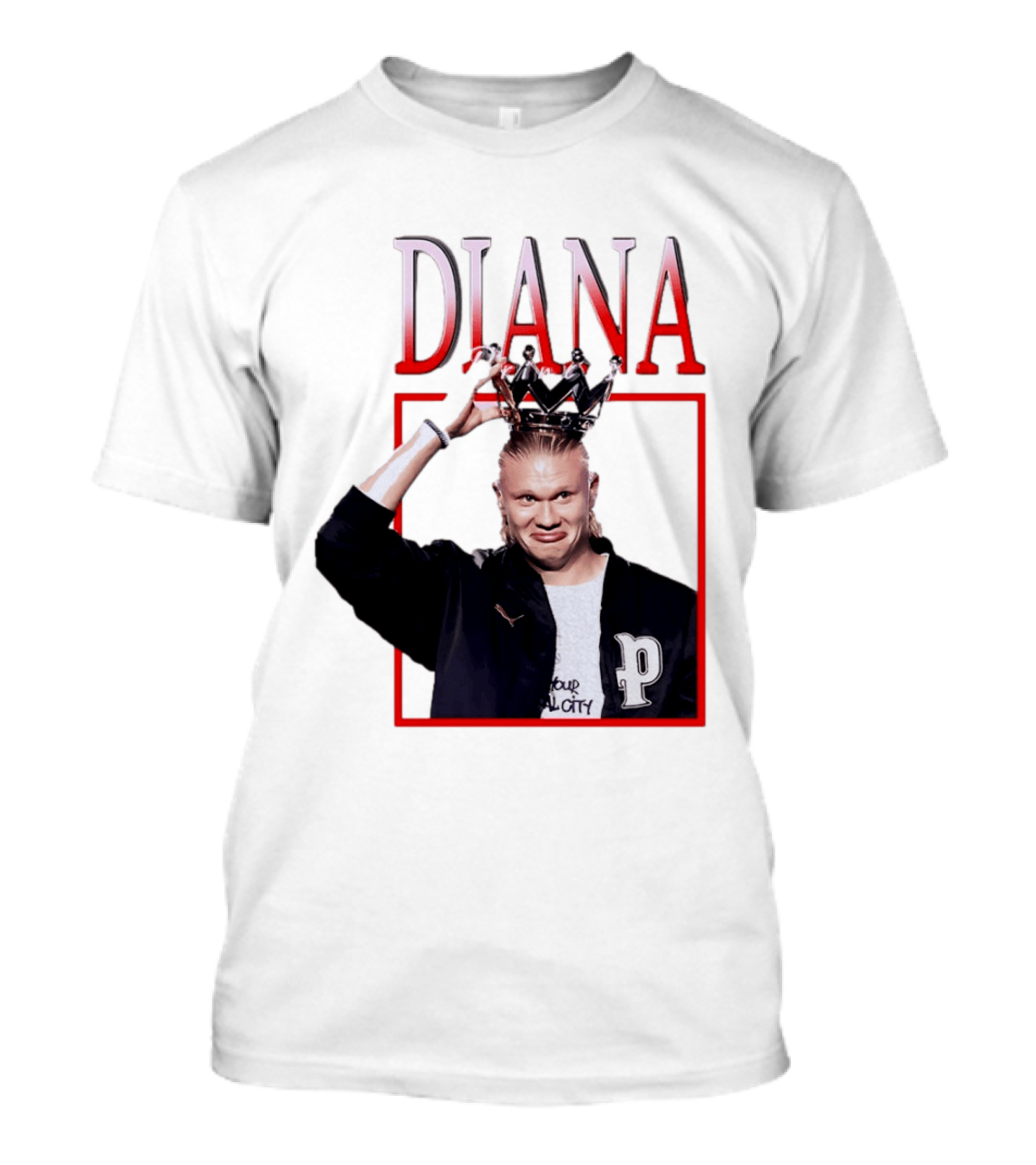 Erling Haaland Diana The People's Princess P Letter Jacket Crown T-Shirt