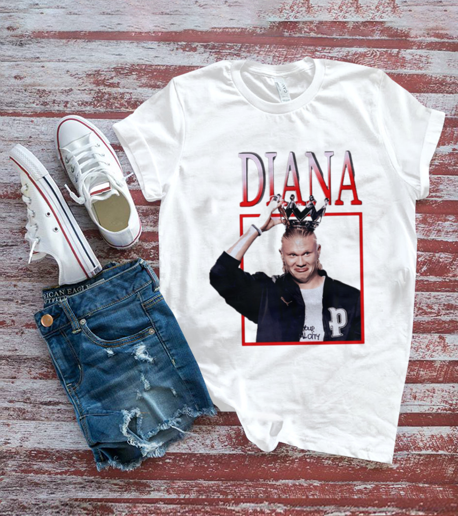 Erling Haaland Diana The People's Princess P Letter Jacket Crown T-Shirt