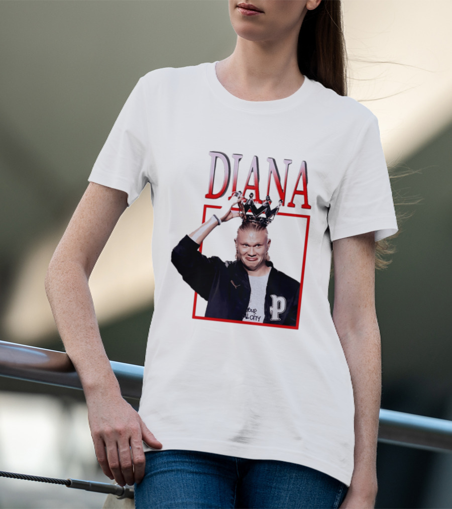 Erling Haaland Diana The People's Princess P Letter Jacket Crown T-Shirt