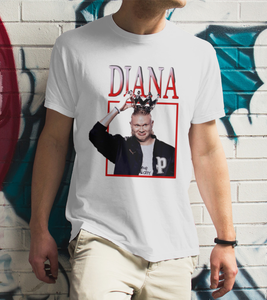 Erling Haaland Diana The People's Princess P Letter Jacket Crown T-Shirt