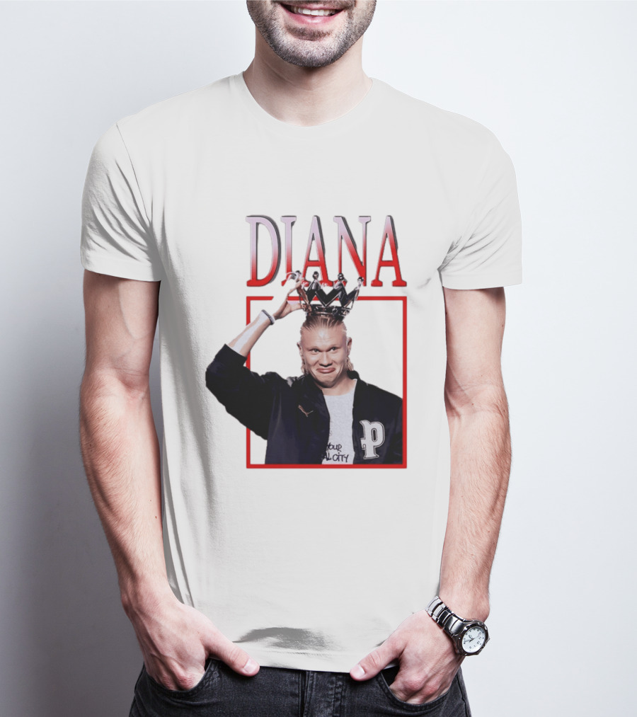 Erling Haaland Diana The People's Princess P Letter Jacket Crown T-Shirt