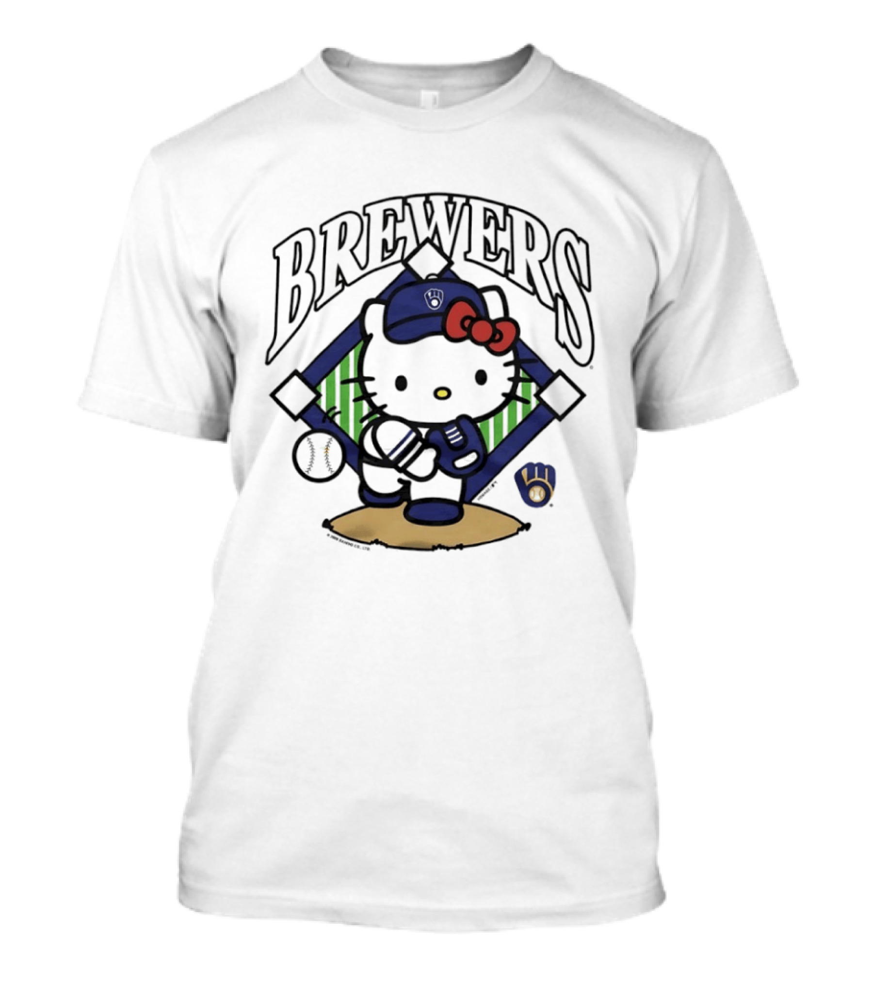 Hello Kitty Milwaukee Brewers Baseball Collaboration T-Shirt