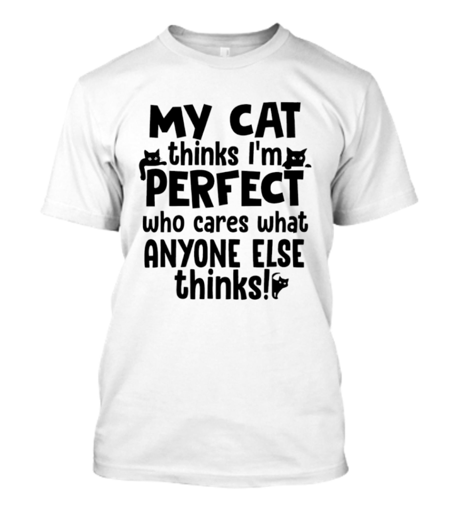 My Cat Thinks I'm Perfect Who Cares What Anyone Else Thinks T-Shirt