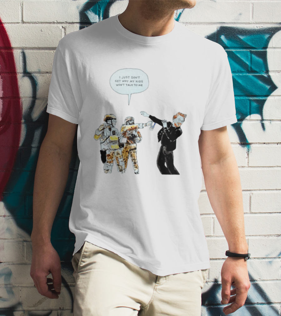 Priest With Soldiers And Kids Speech Bubble T-Shirt