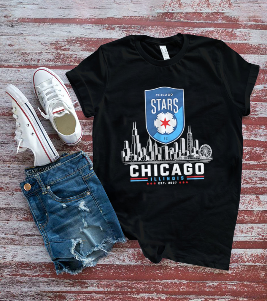 Chicago Stars FC Skyline Illinois Est 2007 T-Shirt