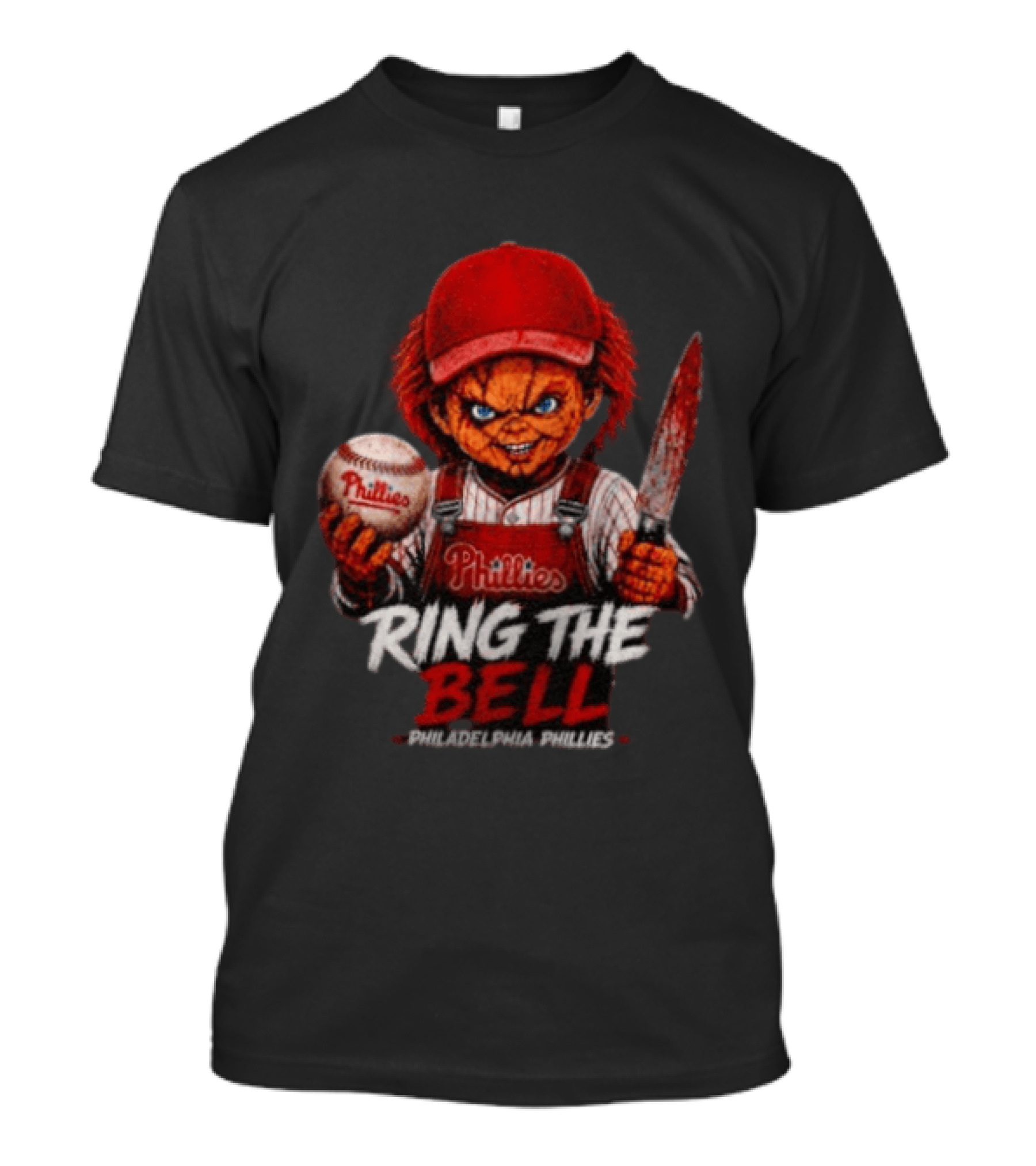 Chucky Phillies Ring The Bell Philadelphia Phillies Baseball Horror T-Shirt