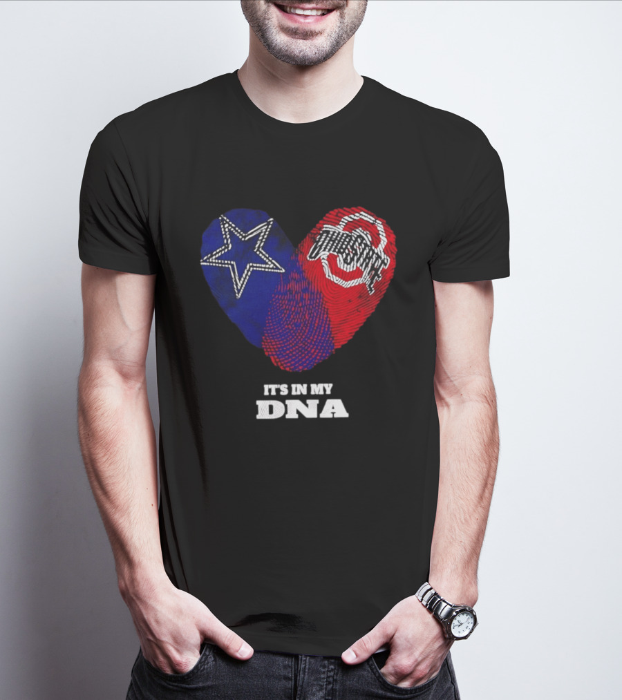 Dallas Cowboys Star And Ohio State Buckeyes Logo It's In My DNA T-Shirt