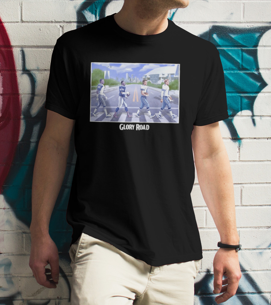 Dallas Cowboys Iconic Players Walking Glory Road Stadium T-Shirt