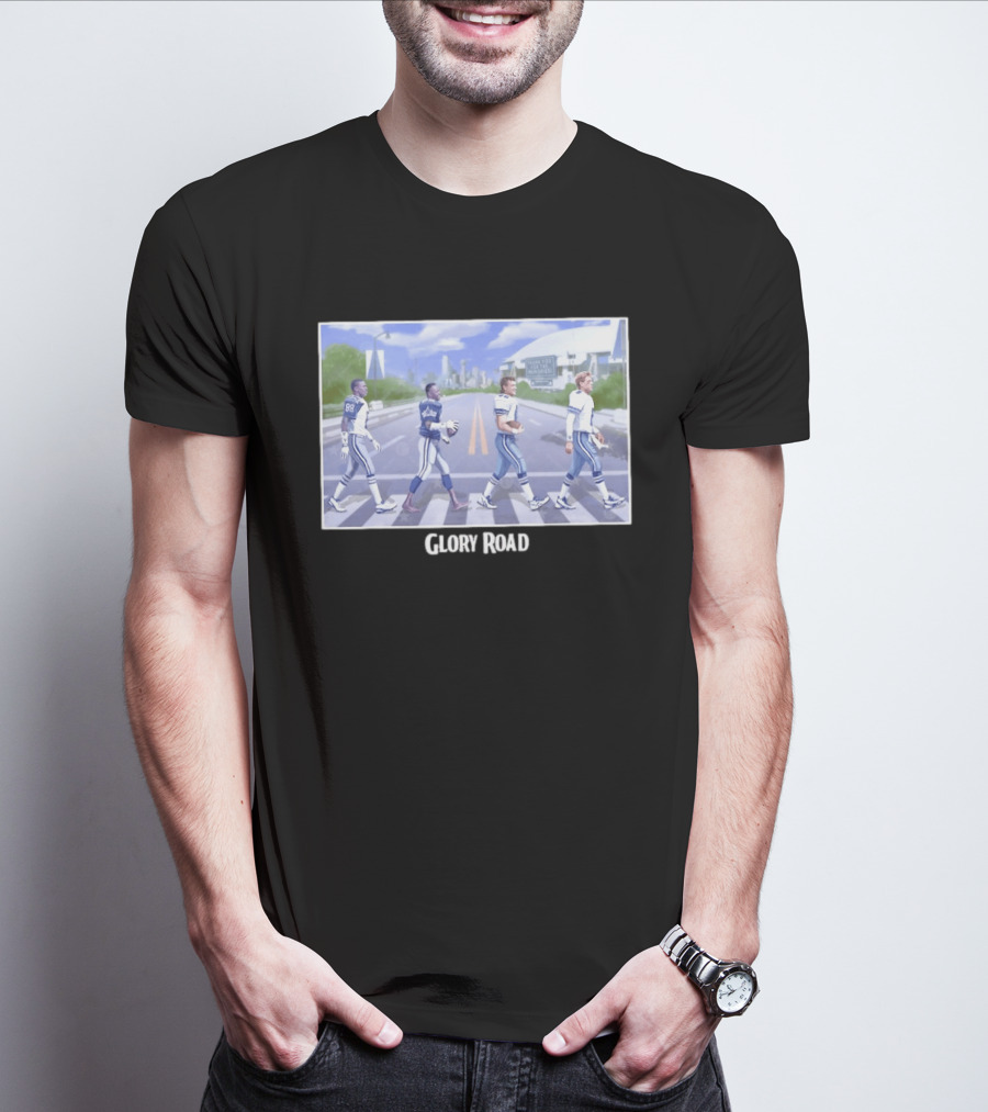 Dallas Cowboys Iconic Players Walking Glory Road Stadium T-Shirt