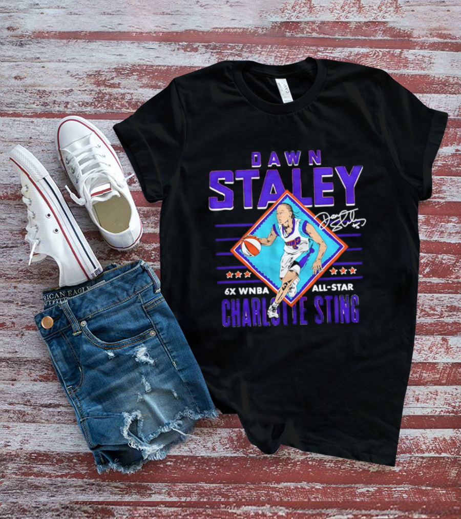 Dawn Staley Charlotte Sting 6x WNBA All Star Basketball Legend T-Shirt