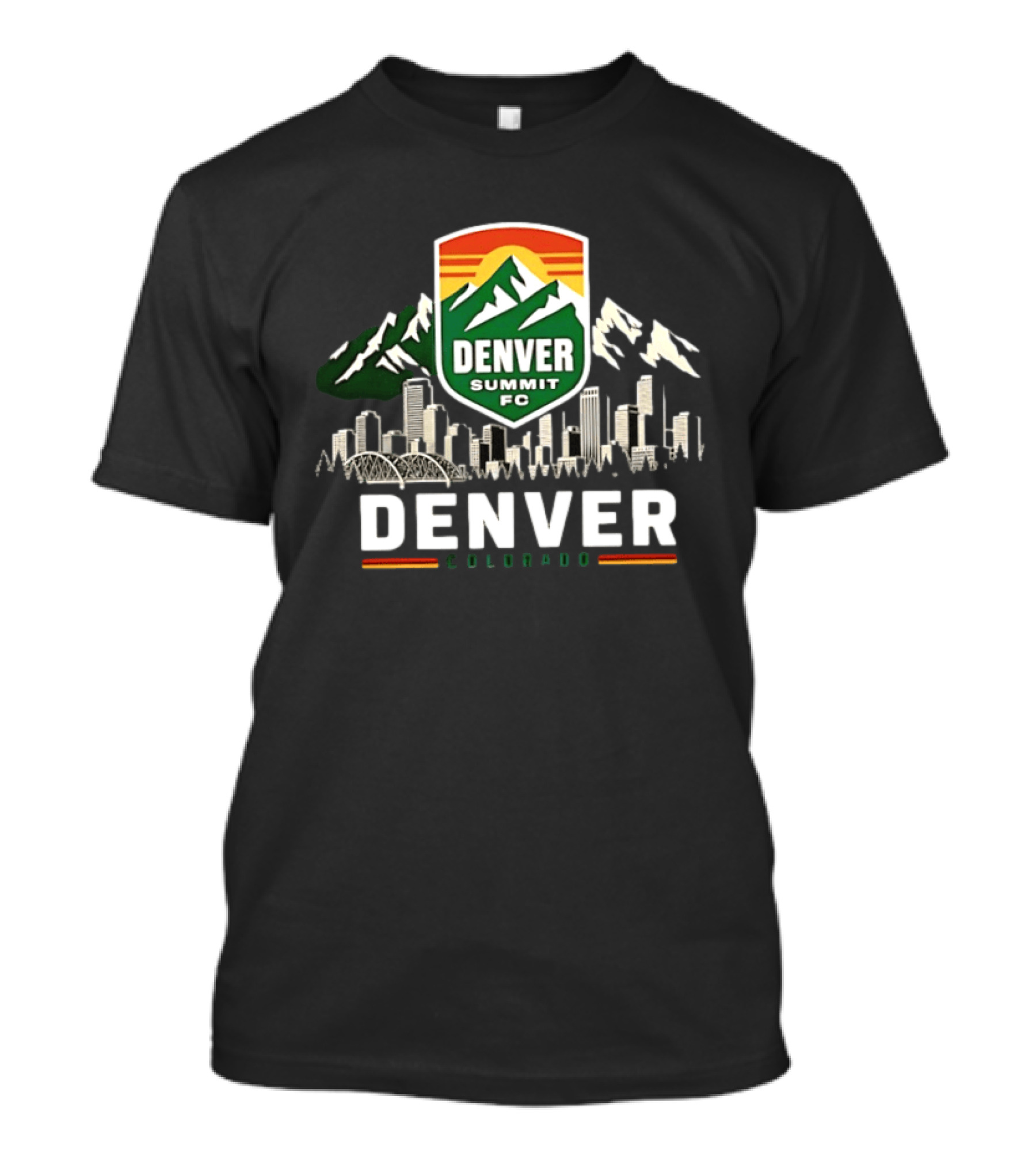 Denver Summit FC Skyline Denver Colorado City Mountains T-Shirt