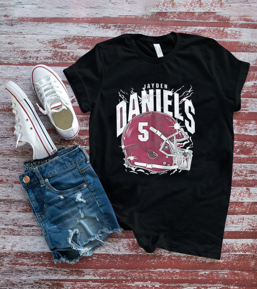 Jayden Daniels 5 Football Helmet Washington Commanders T-Shirt