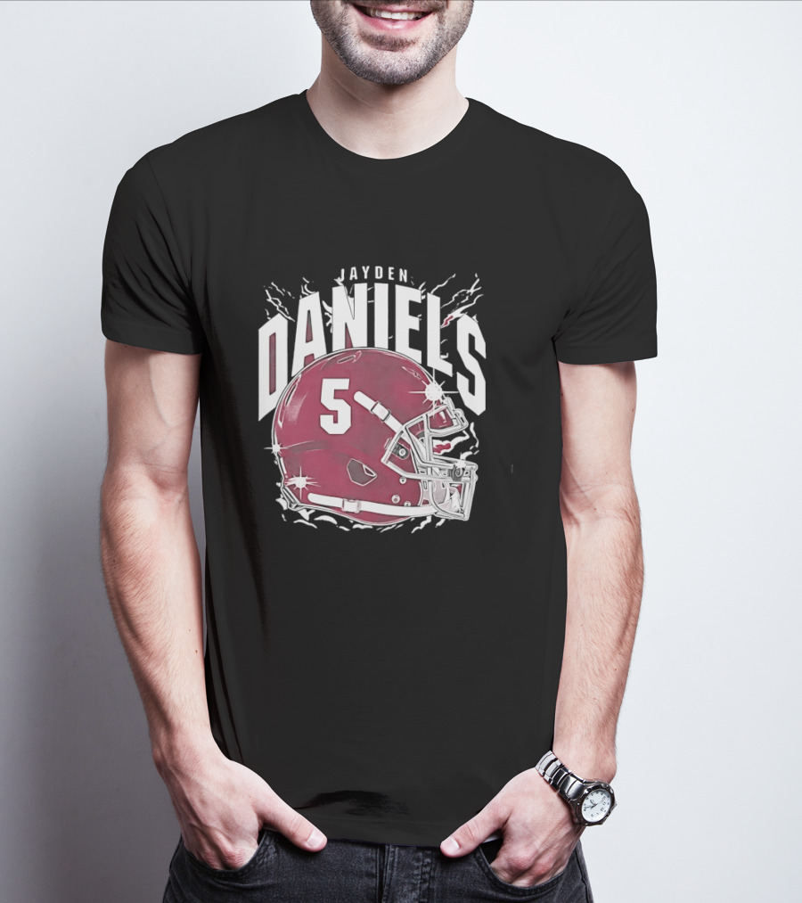 Jayden Daniels 5 Football Helmet Washington Commanders T-Shirt