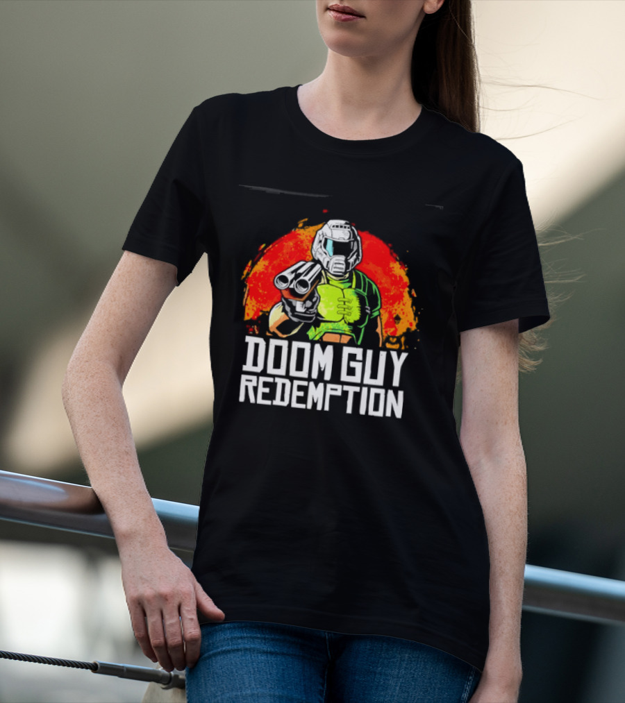 Doom Guy Redemption Video Game FPS Gaming Action T-Shirt