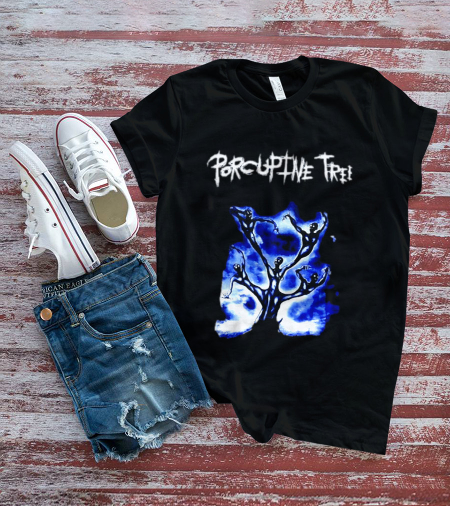 Porcupine Tree Ecelna Rock And Roll Blue Abstract Figures T-Shirt