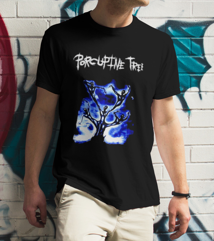 Porcupine Tree Ecelna Rock And Roll Blue Abstract Figures T-Shirt