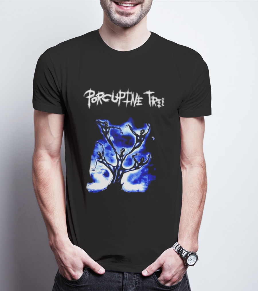 Porcupine Tree Ecelna Rock And Roll Blue Abstract Figures T-Shirt